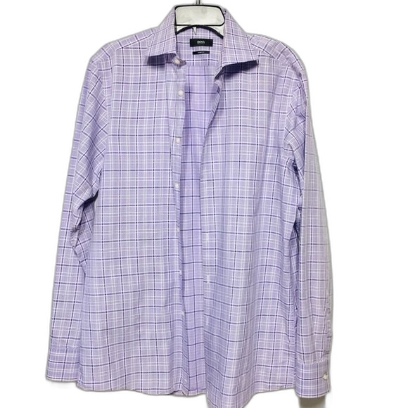Boss Hugo Boss Miles Us Sharp Fit Check Shirt 16.5 - Picture 4 of 9